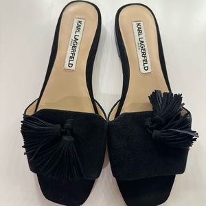 Karl Lagerfeld black slides sandals